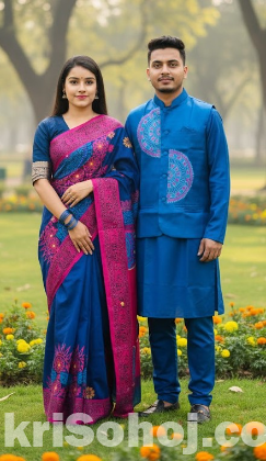 Sharee Panjabi Couple with Koti